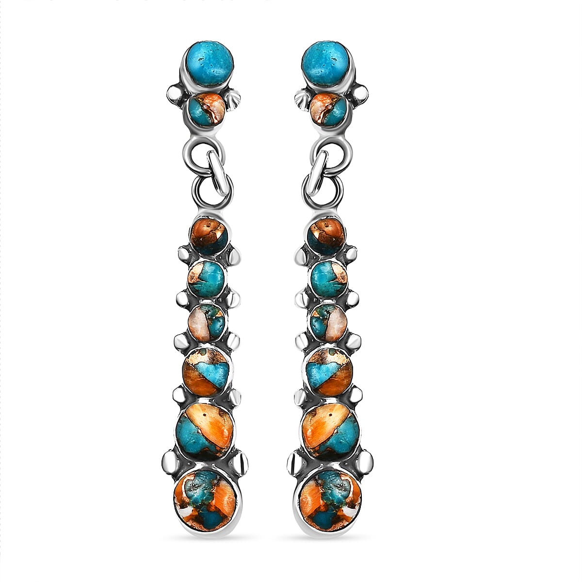 Santa Fe Collection 1.63 Ct. Spiny Turquoise Dangling Earrings in Sterling Silver 7021122 0