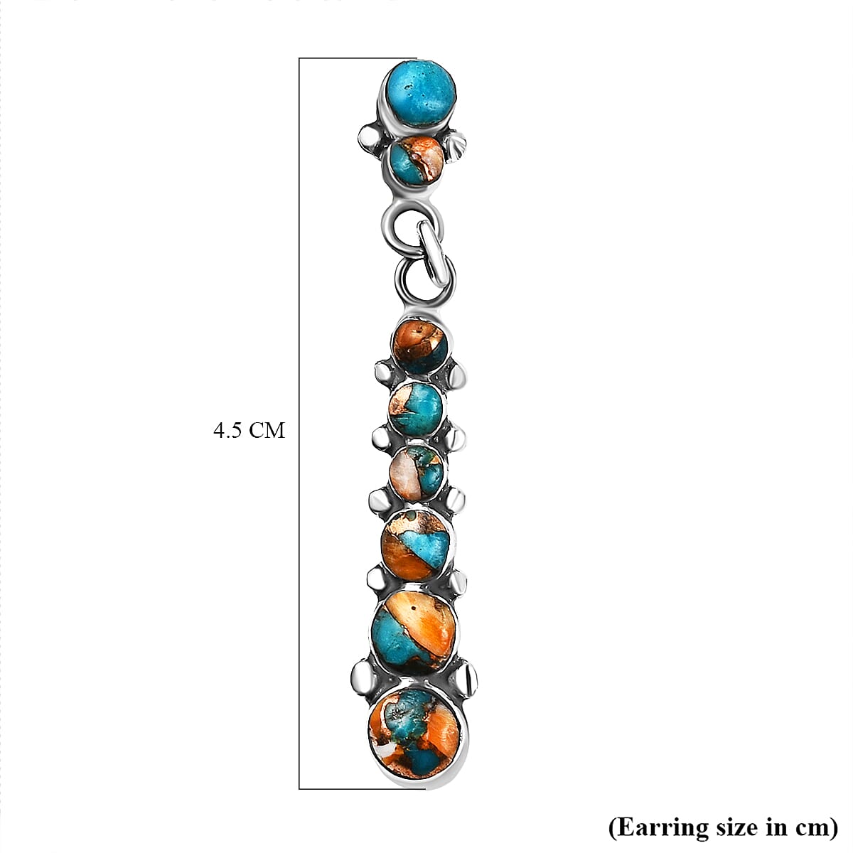 Santa Fe Collection 1.63 Ct. Spiny Turquoise Dangling Earrings in Sterling Silver 7021122 4