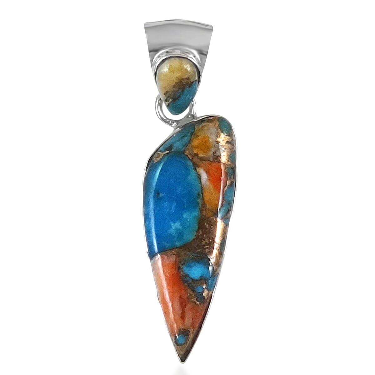 Santa Fe Collection 2 Ct. Spiny Turquoise Pendant in Sterling Silver 8214651 0