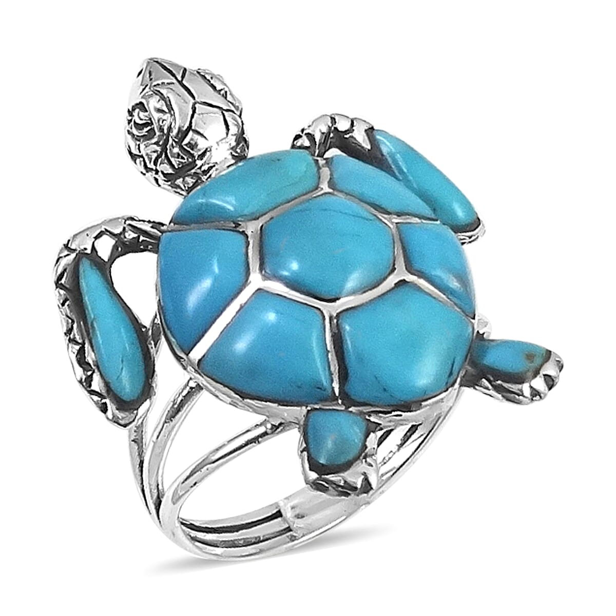 Santa Fe Collection 2.76 Ct. Turquoise Turtle Ring in Sterling Silver 8227103 0