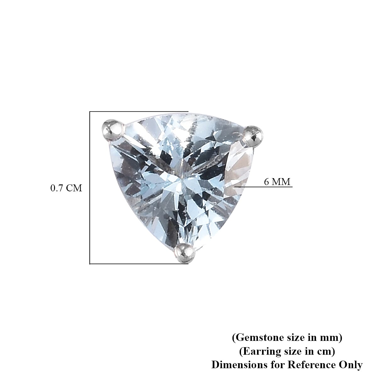 Santa Teresa Aquamarine Stud Earrings (with Push Back) in Platinum Plated Sterling Silver 1.15 Ct. 3754606 10