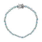 Santamaria Aquamarine Bracelet (Size - 8) in Platinum Overlay Sterling Silver 4.99 Ct.