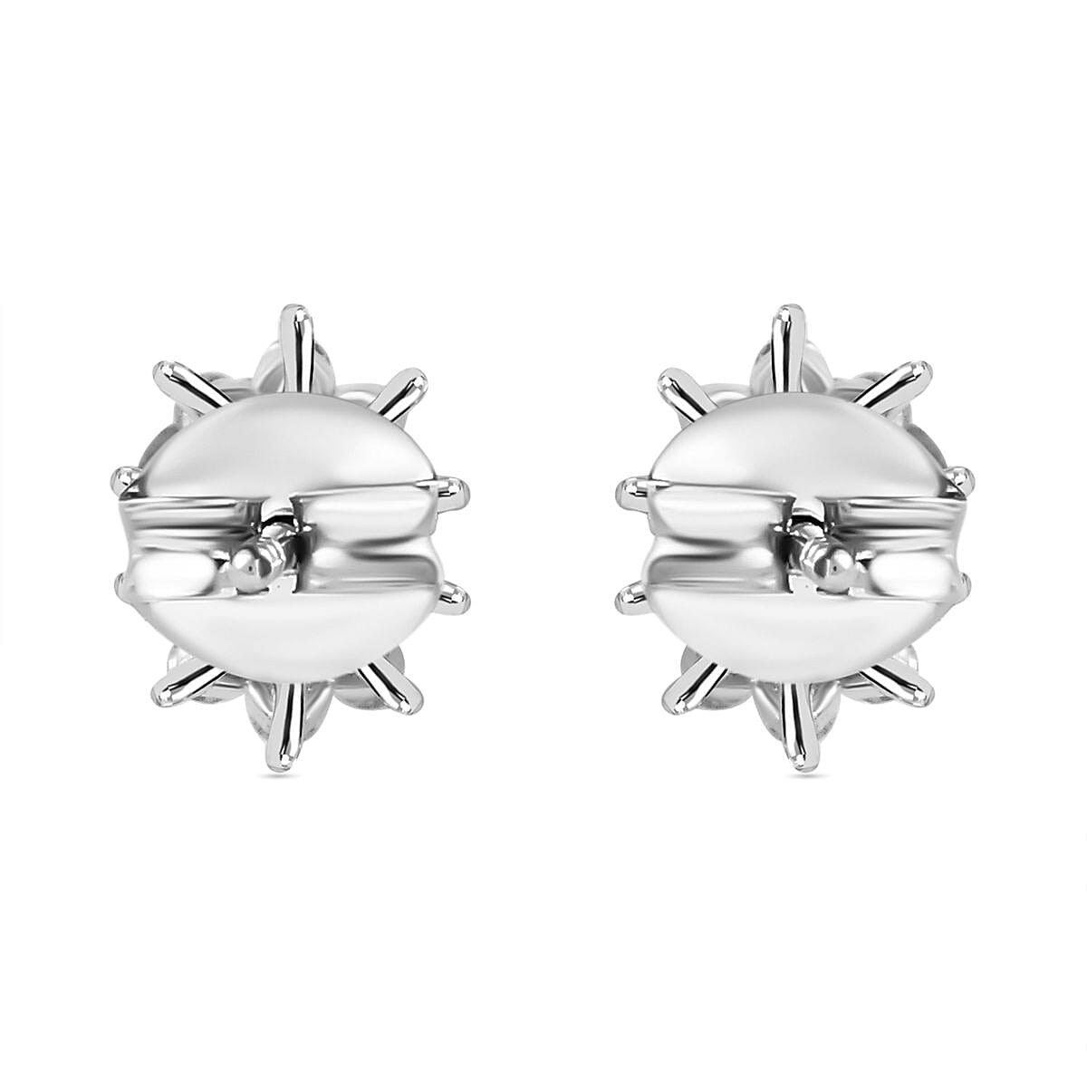 Santamaria Aquamarine &amp; Natural Zircon Stud Earrings in Rhodium Overlay Sterling Silver 7844734 5