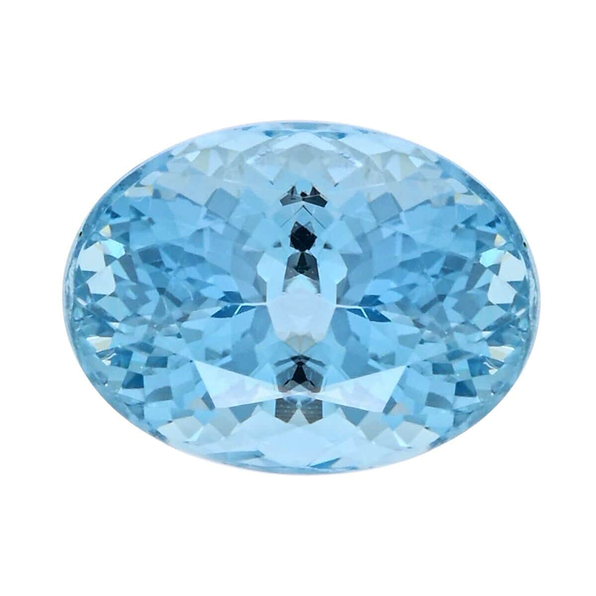 Certified &amp; Appraised 5.68 Ct. AAAA Santa Maria Aquamarine Loose Gemstone in Oval Shape (13.2 X 9.5 MM) 7861953 0