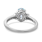 Santamaria Aquamarine & Diamond Ring in Platinum Overlay Sterling Silver 1.27 Ct