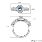 Santamaria Aquamarine & Zircon Ring in Rhodium Overlay Sterling