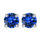 Sapphire Austrian Crystal Stud Earrings in Sterling Silver