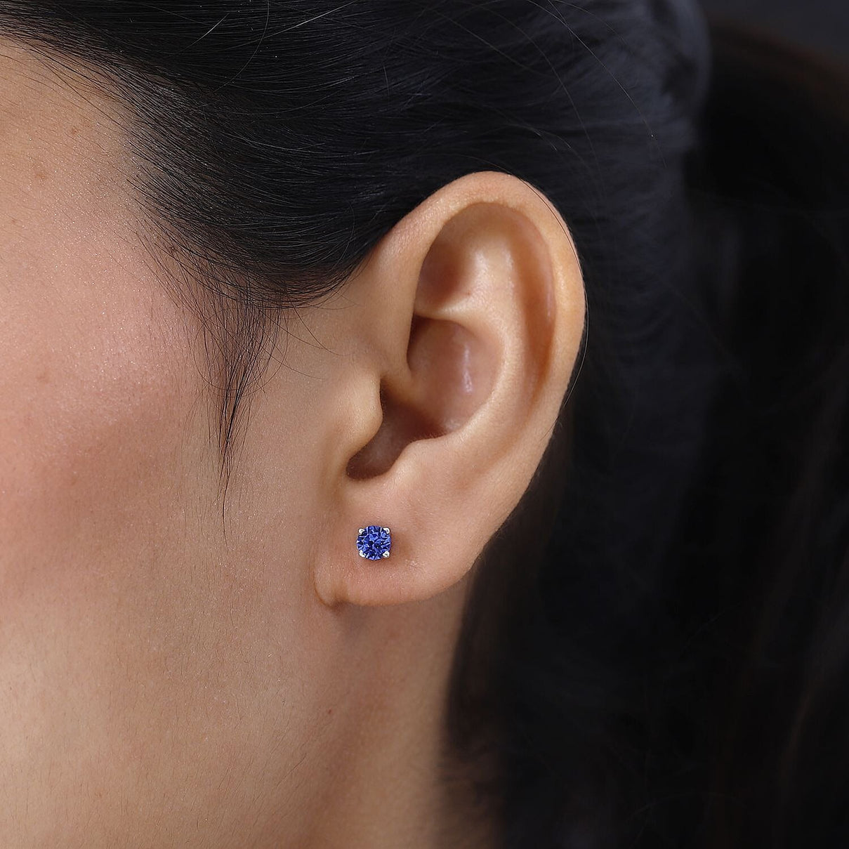 Sapphire Austrian Crystal Stud Earrings in Sterling Silver 7592108 2
