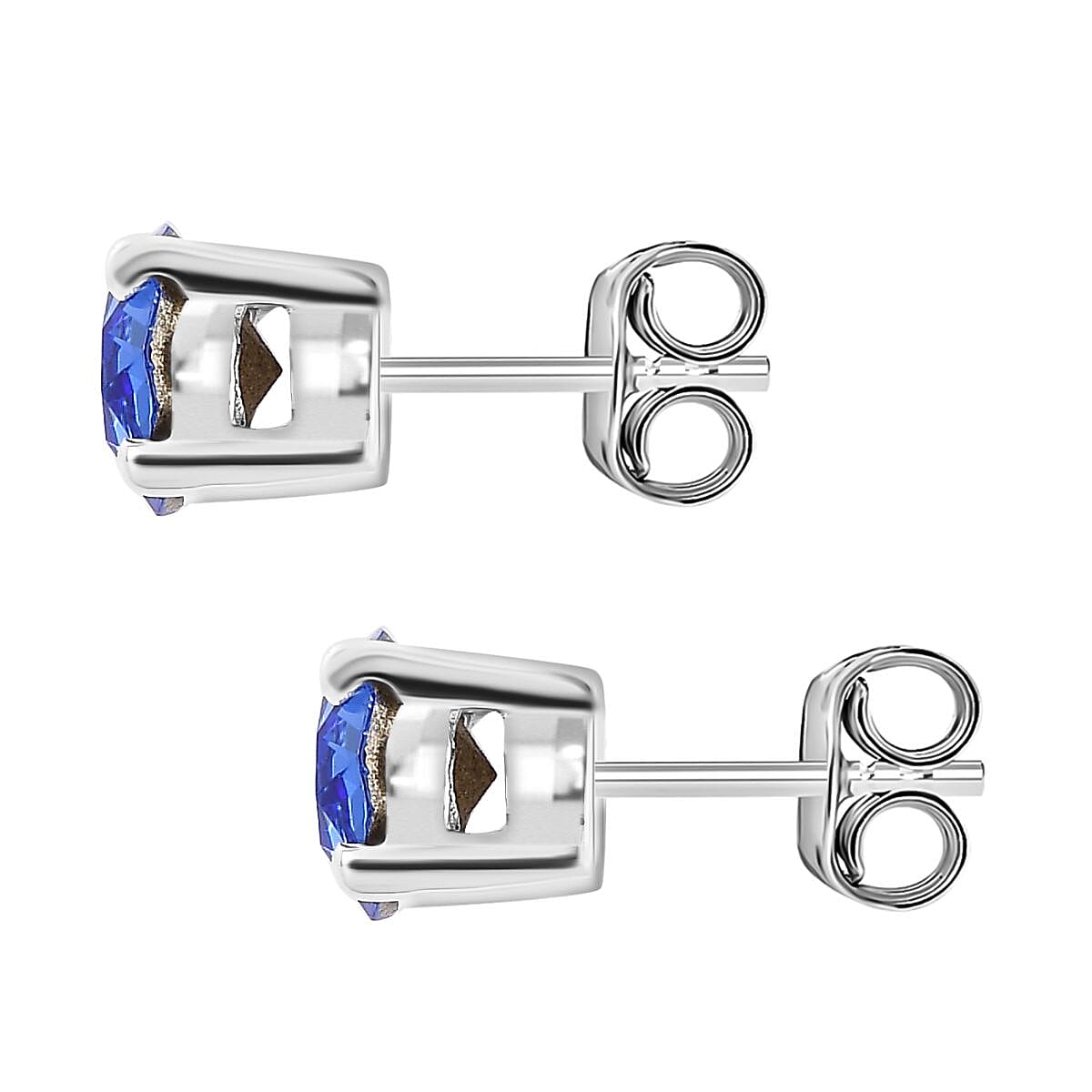 Sapphire Austrian Crystal Stud Earrings in Sterling Silver 7592108 4