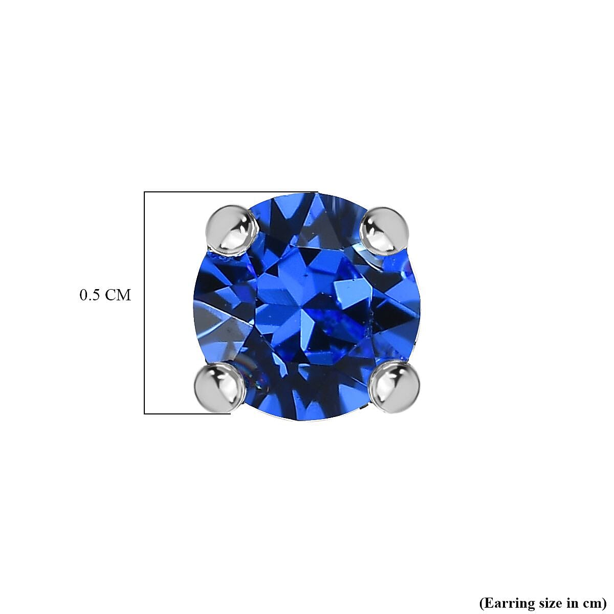 Sapphire Austrian Crystal Stud Earrings in Sterling Silver 7592108 5