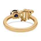 Madagascar Blue Sapphire Ring in 14K Yellow Gold Overlay Sterling Silver