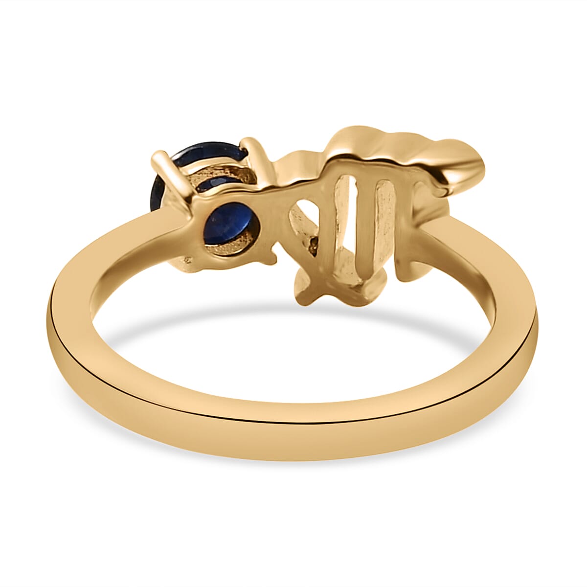 Sapphire September Birthstone Zodiac Virgo Sign Ring in Gold Plated Sterling Silver 3571637 5