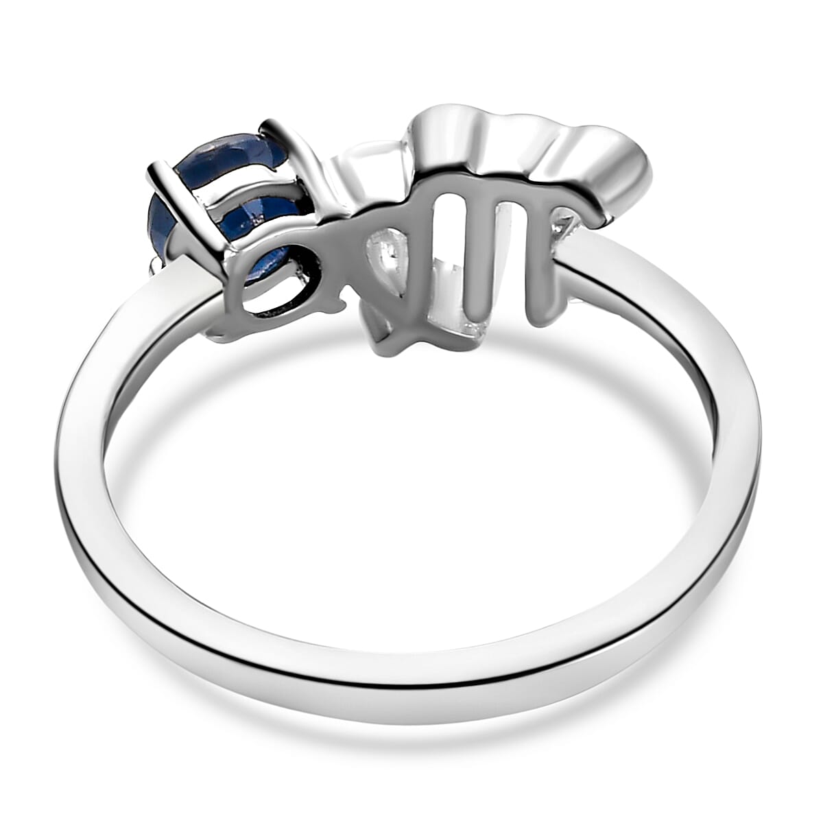 Sapphire September Birthstone Zodiac Virgo Sign Ring in Platinum Plated Sterling Silver 3571627 5