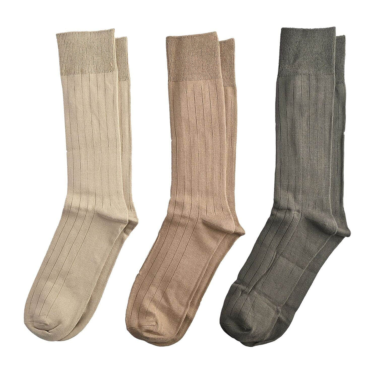 Savile Row Mens Rayon Dress Socks (Sizes 7-12) - Green, Khaki and Tan (Pack of 3) 7485513 0