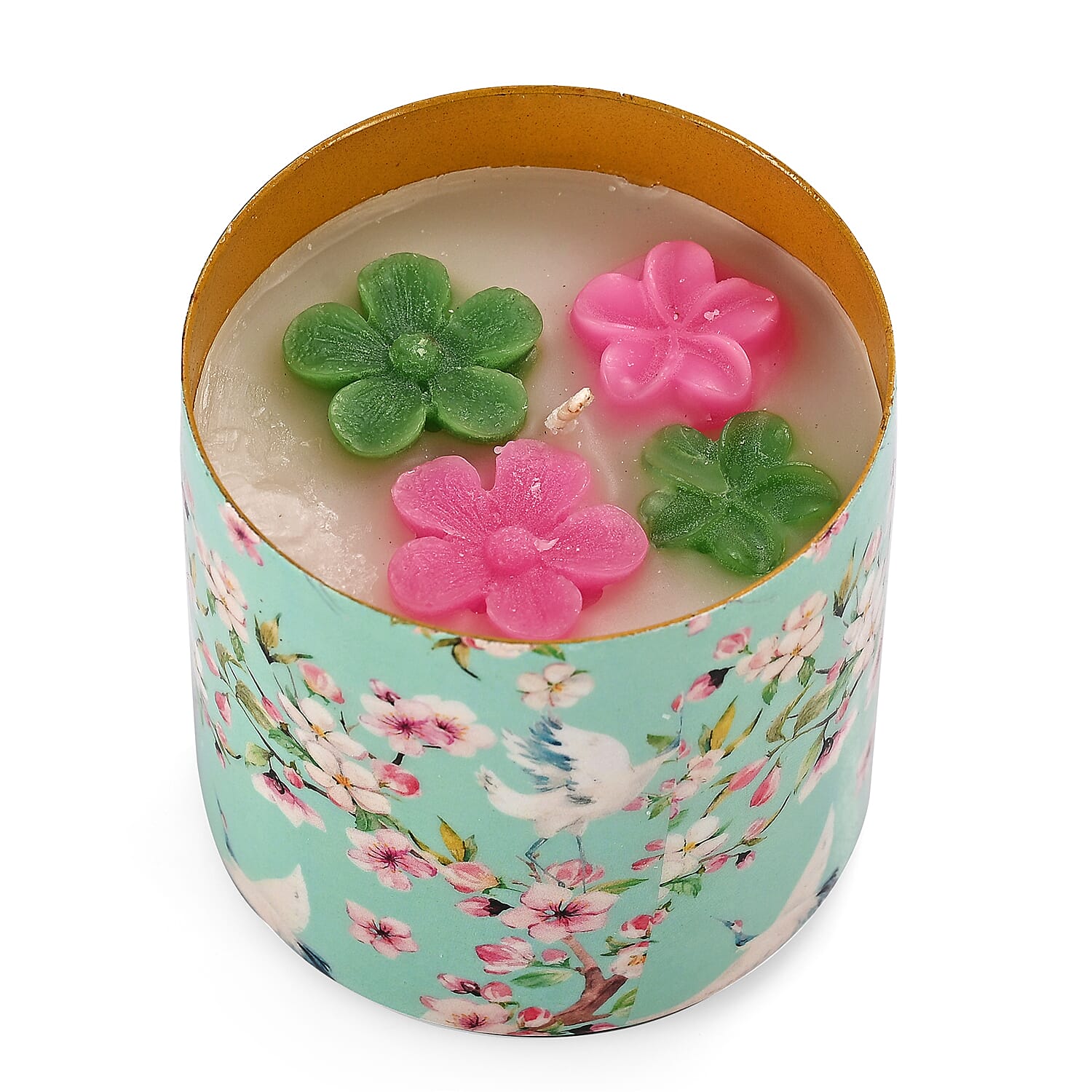 Scented Wax Candle in Floral Printed Metal Jar (250 ml) 8195424 6