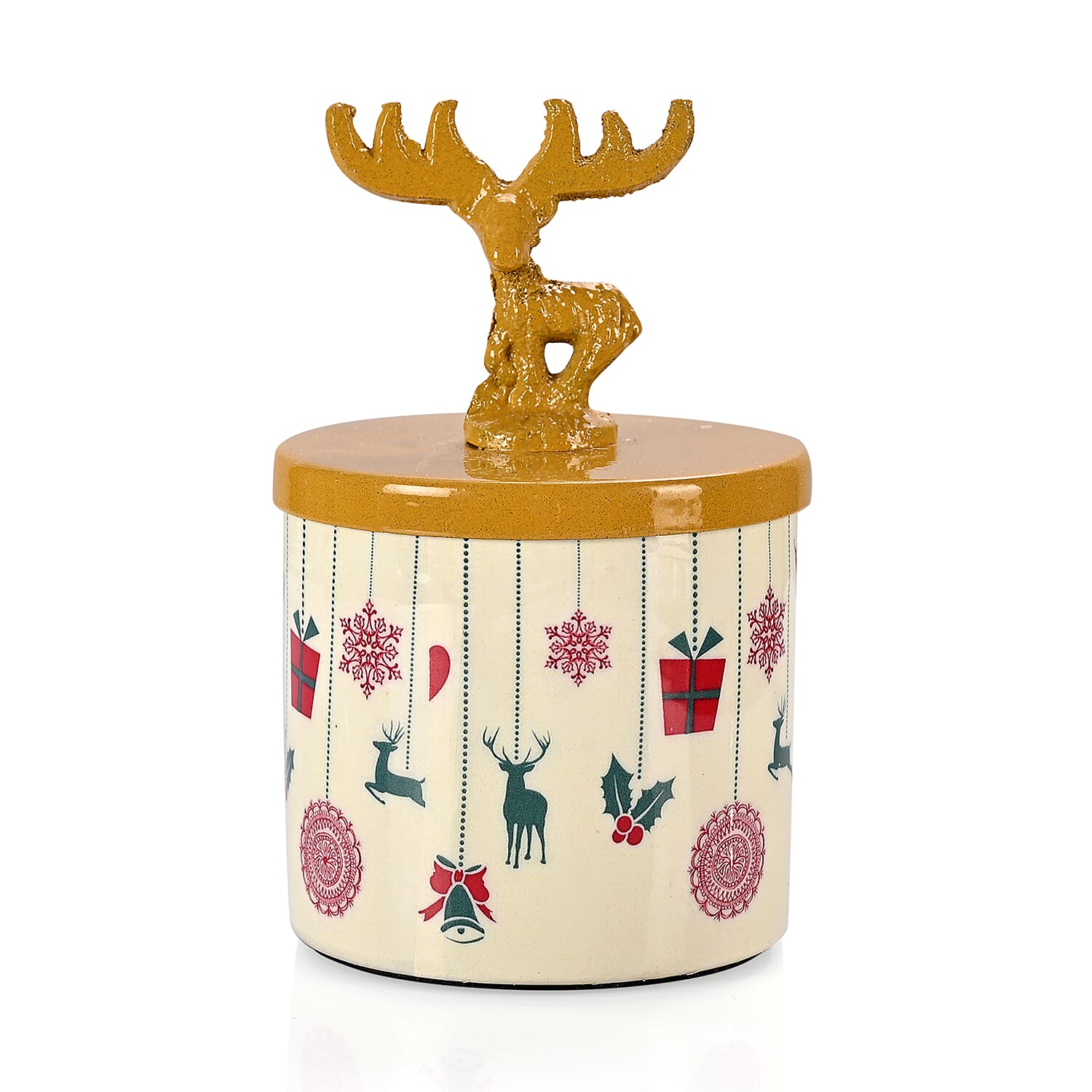 Scented Wax Candle in Reindeer Printed Metal Jar (250 ml) 8195422 3
