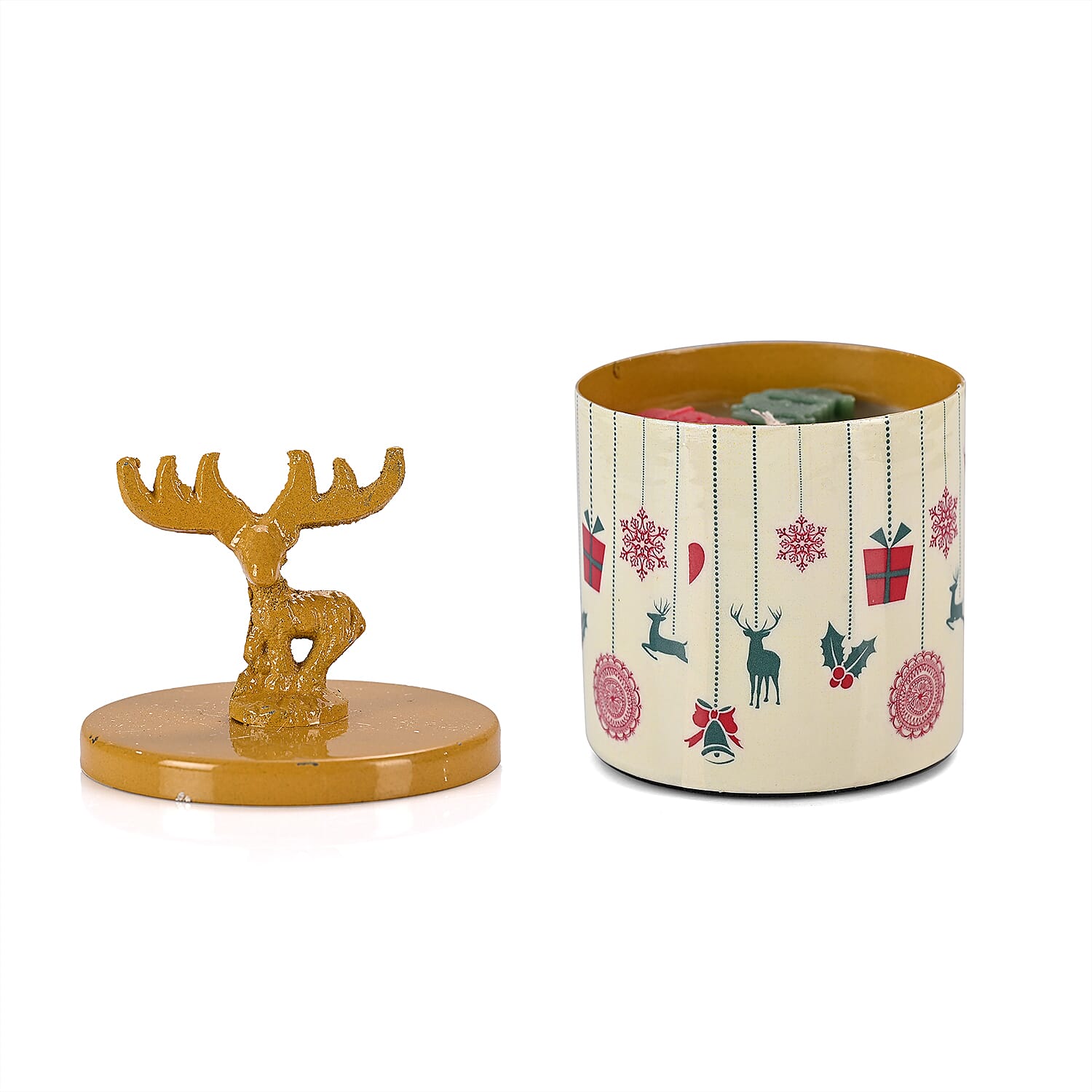 Scented Wax Candle in Reindeer Printed Metal Jar (250 ml) 8195422 4