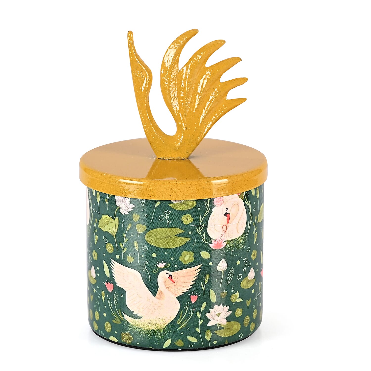 Scented Wax Candle in Swan &amp; Lily Printed Metal Jar (250 ml) 8195404 3