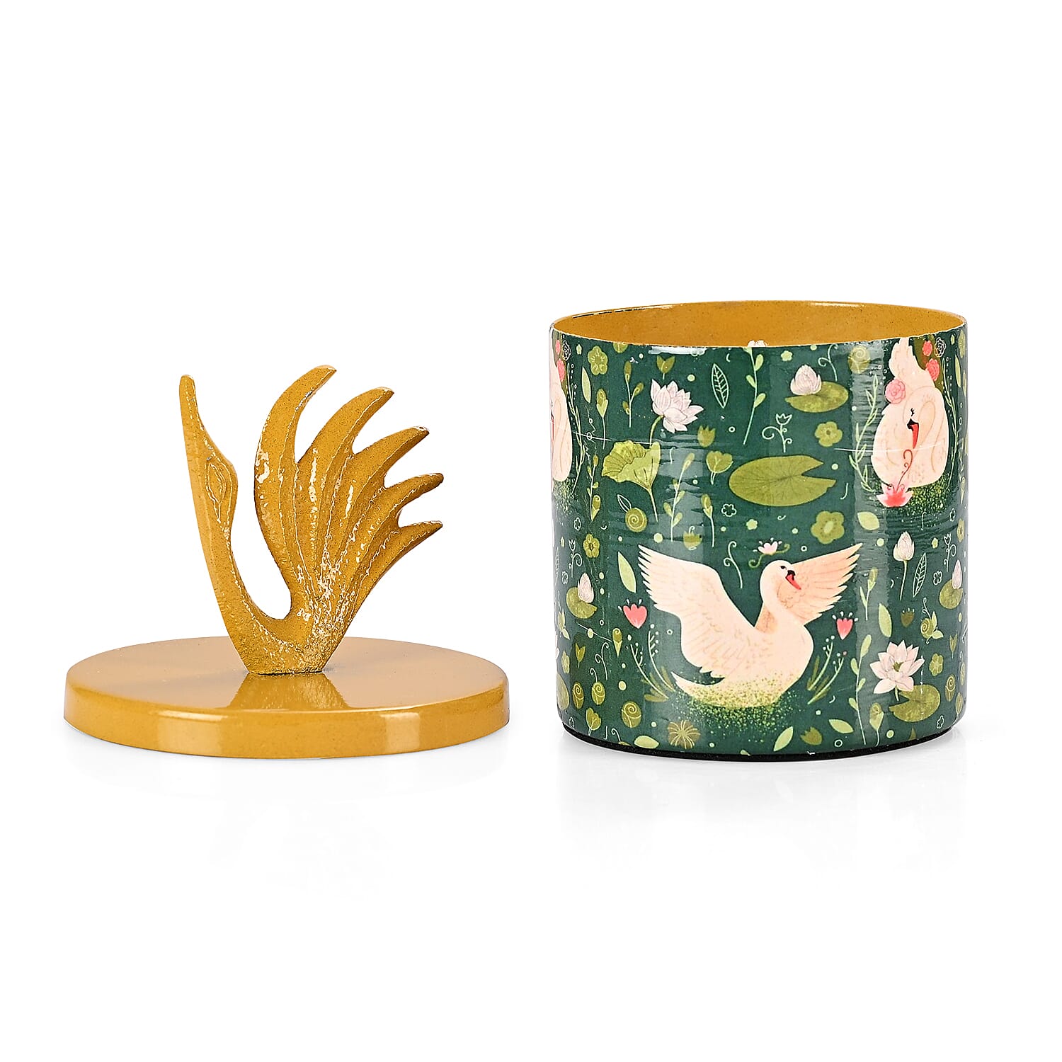 Scented Wax Candle in Swan &amp; Lily Printed Metal Jar (250 ml) 8195404 4
