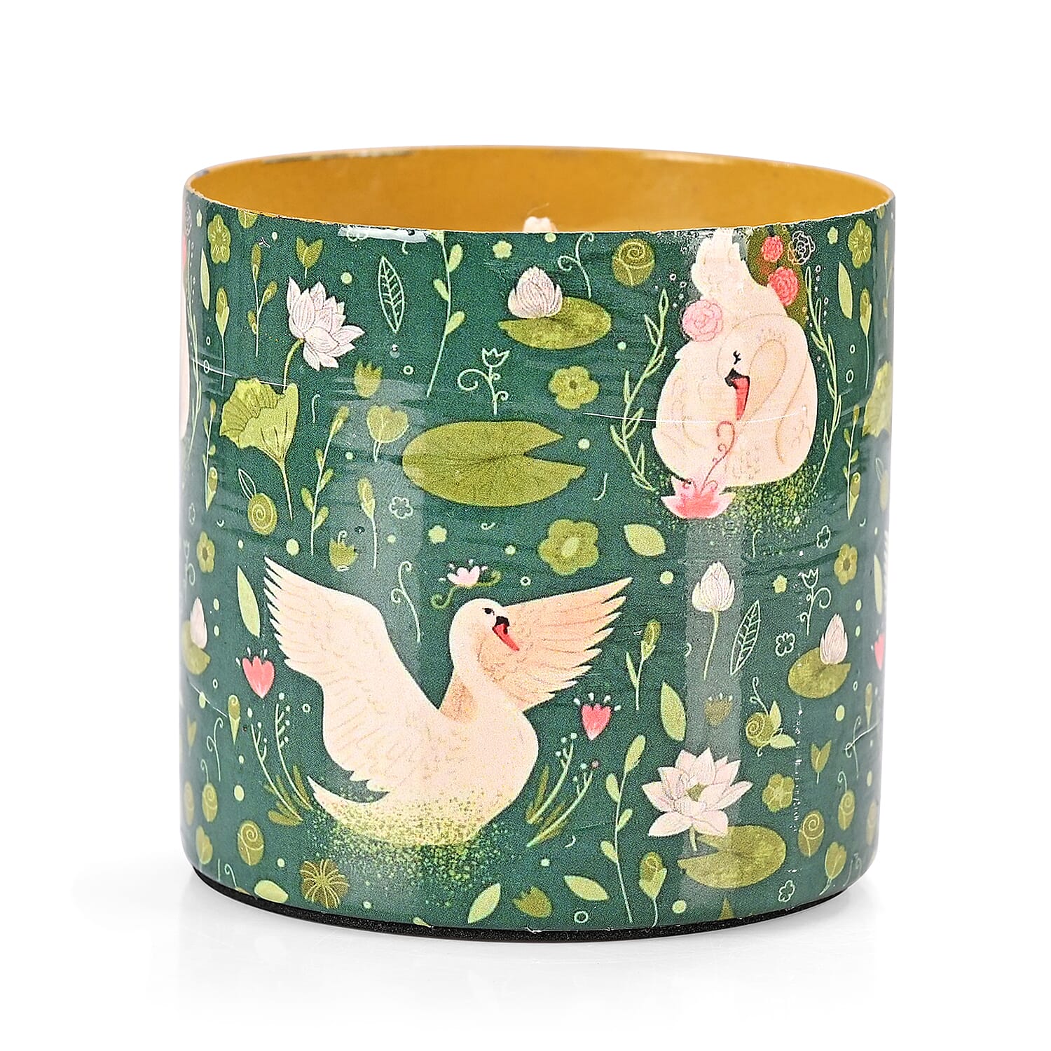 Scented Wax Candle in Swan &amp; Lily Printed Metal Jar (250 ml) 8195404 7