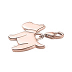 18K Rose Gold Vermeil Plated Sterling Silver Dog Charm