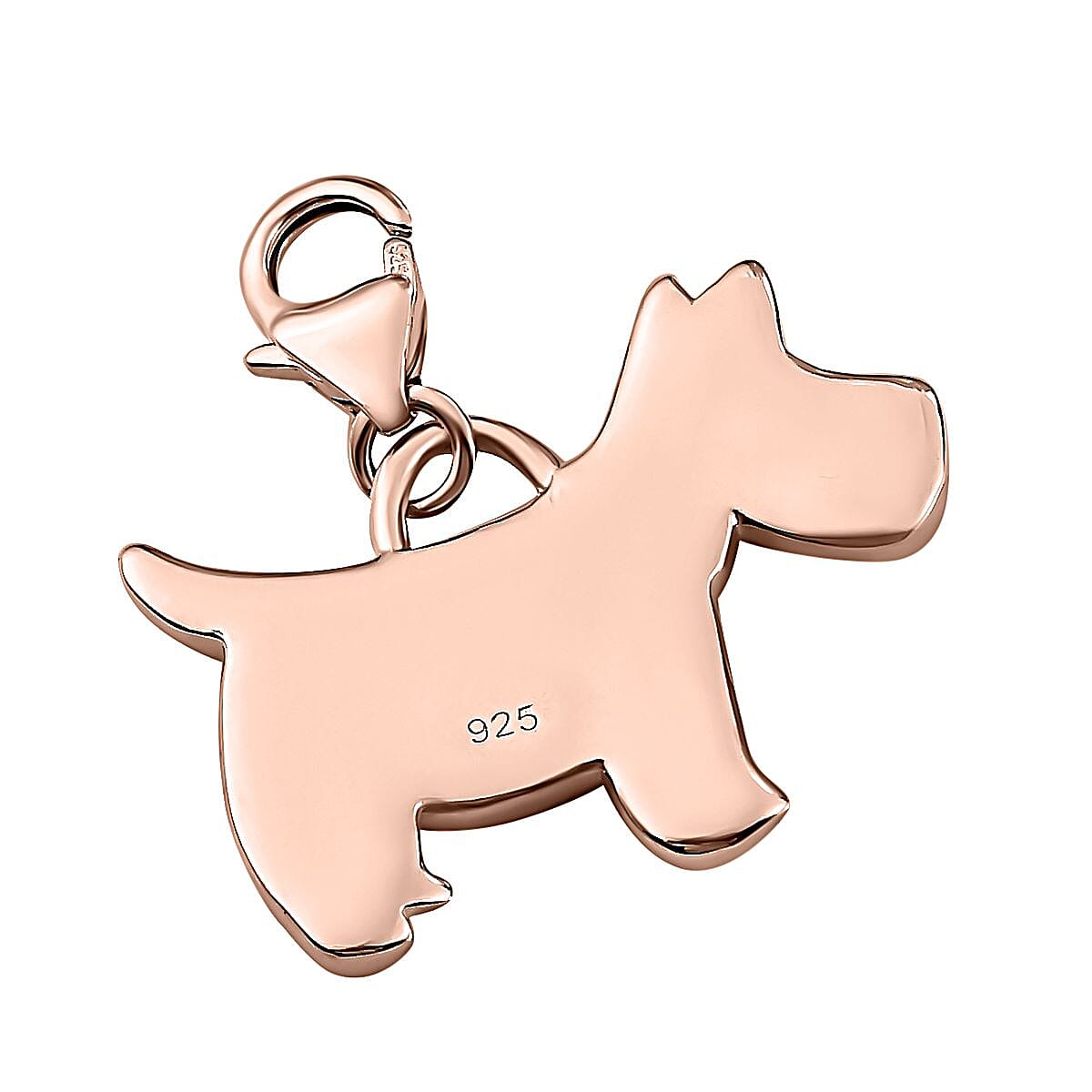 Scottish Terrier Dog Charm in Sterling Silver with 18K Vermeil Rose Gold V32488974 5