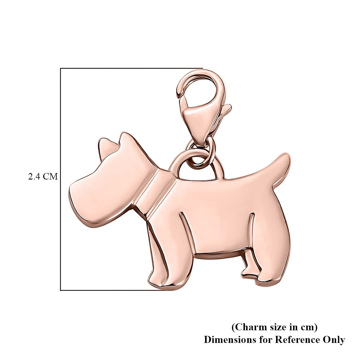 Scottish Terrier Dog Charm in Sterling Silver with 18K Vermeil Rose Gold V32488974 6