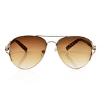 Scratch Resistant Animal Print Sunglasses with Ultra Violet Sun Ray Protection - Gold