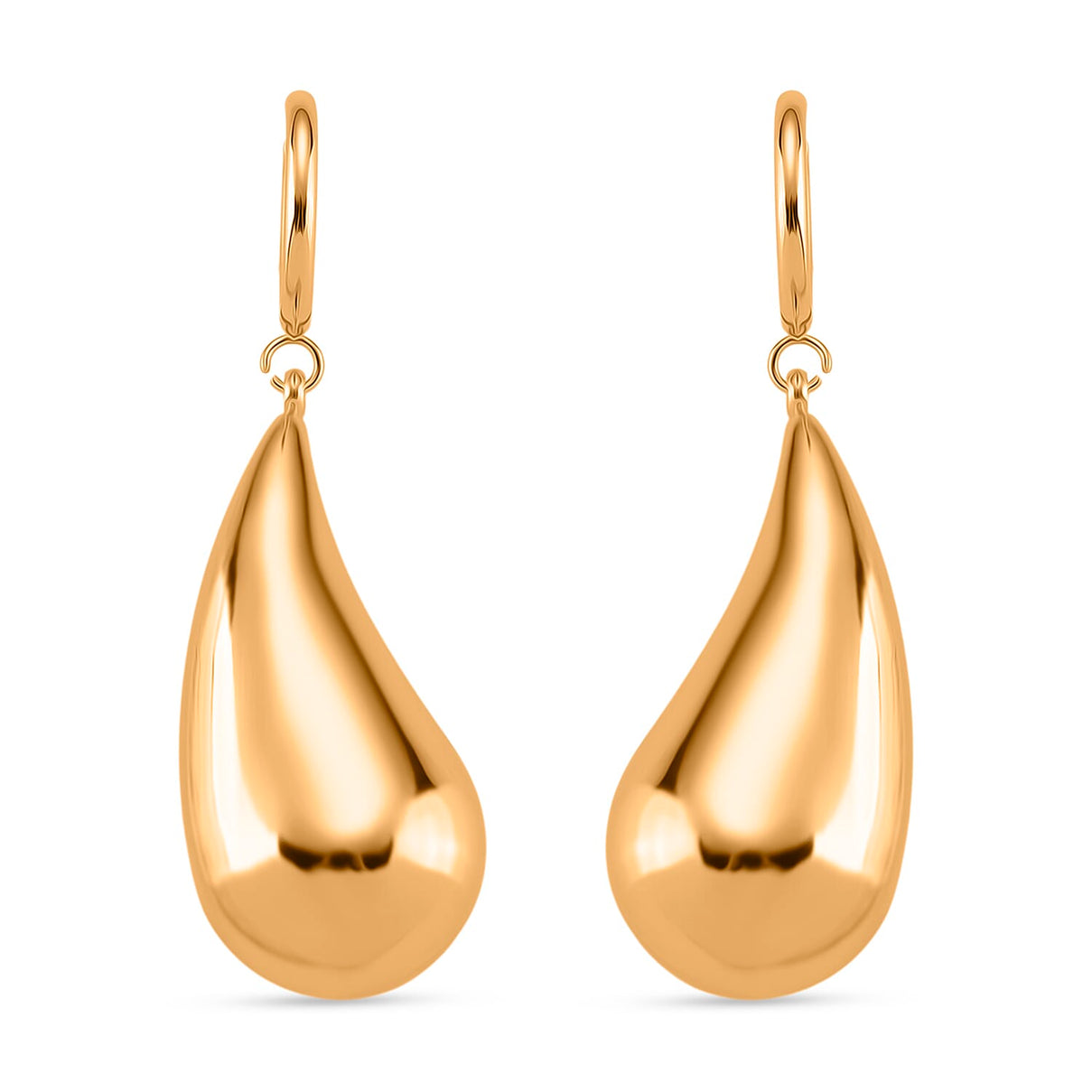 Sculpted Fluid Teardrop Earring with Hoop in Yellow Gold Tone 8308629 0