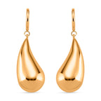 Sculpted Fluid Teardrop Earring with Hoop in Yellow Gold Tone