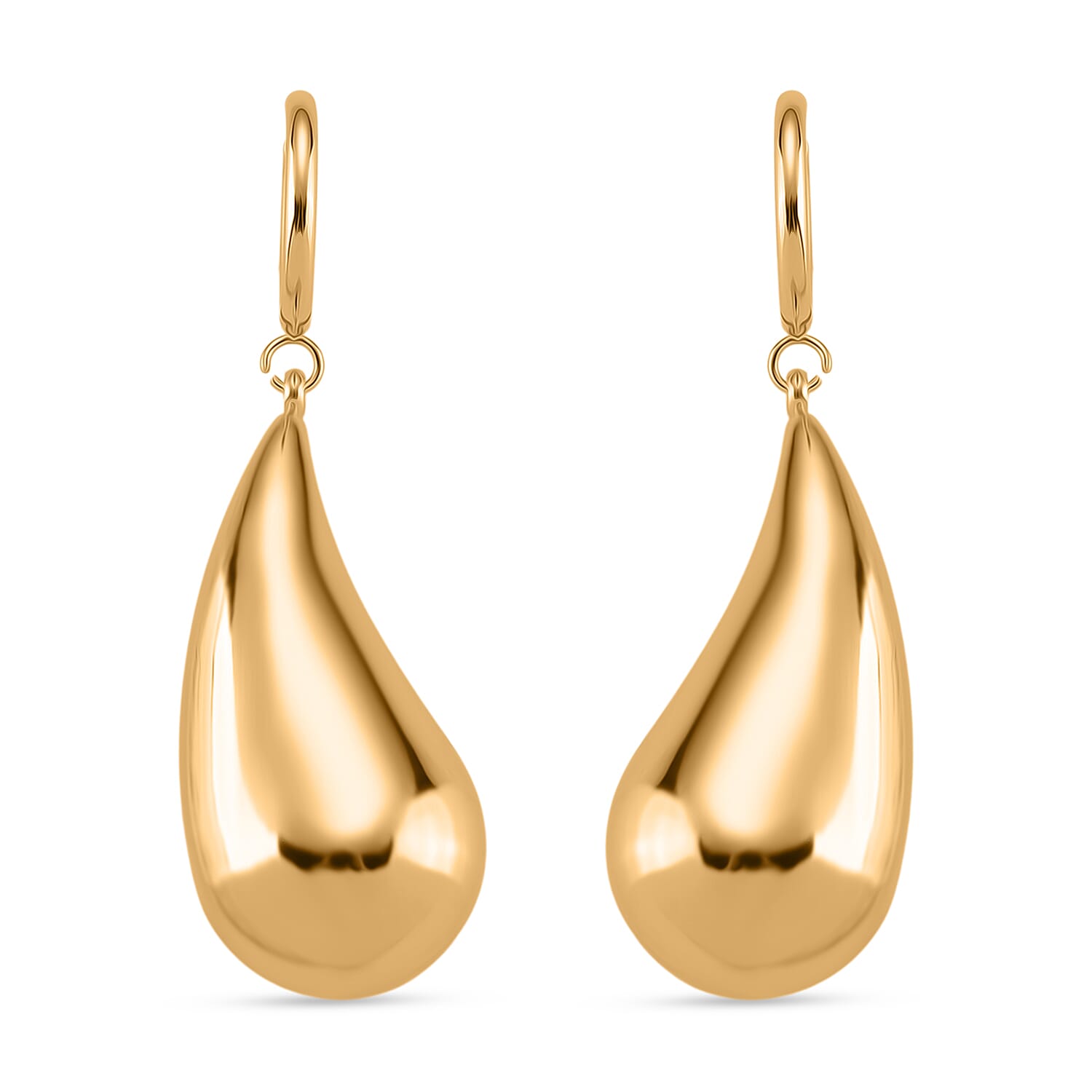 Sculpted Fluid Teardrop Earring with Hoop in Yellow Gold Tone 8308629 0