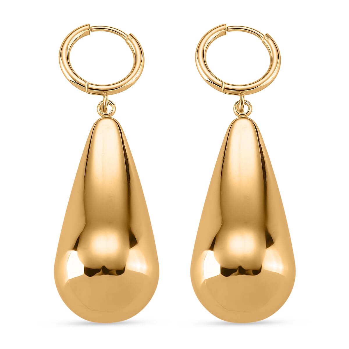 Sculpted Fluid Teardrop Earring with Hoop in Yellow Gold Tone 8308629 4