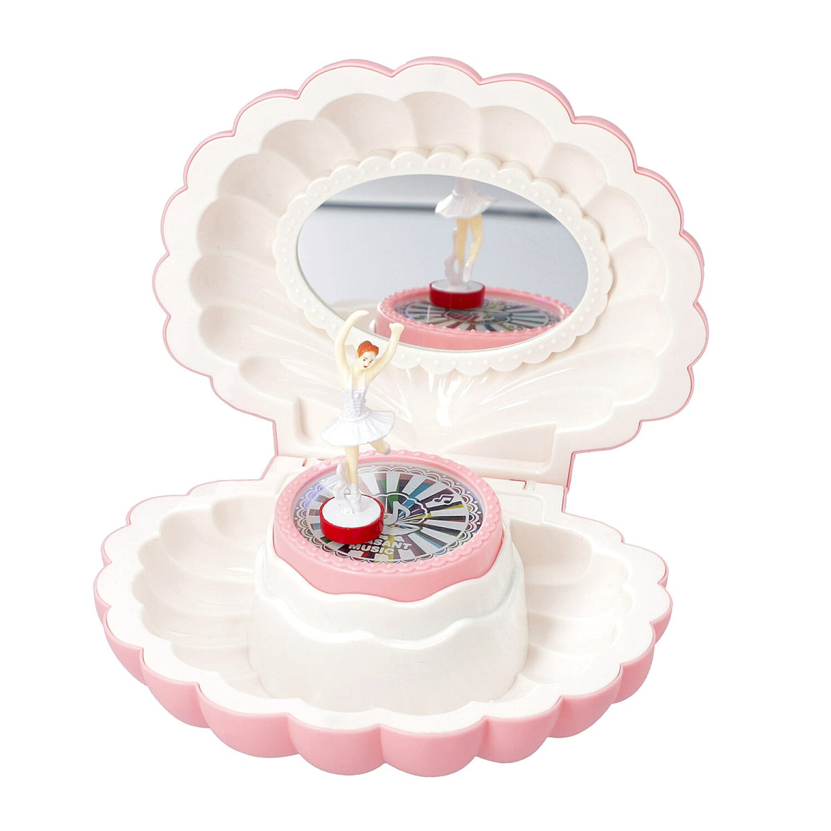 Seashell Music Mirror Jewellery Box with LED Light - Dark Pink 6272349 5