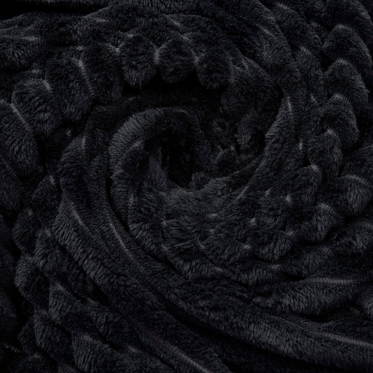 Season Launch Stripe Flannel Blanket with Pompom Border (Size 210x150 Cm) - Black 7013389 6