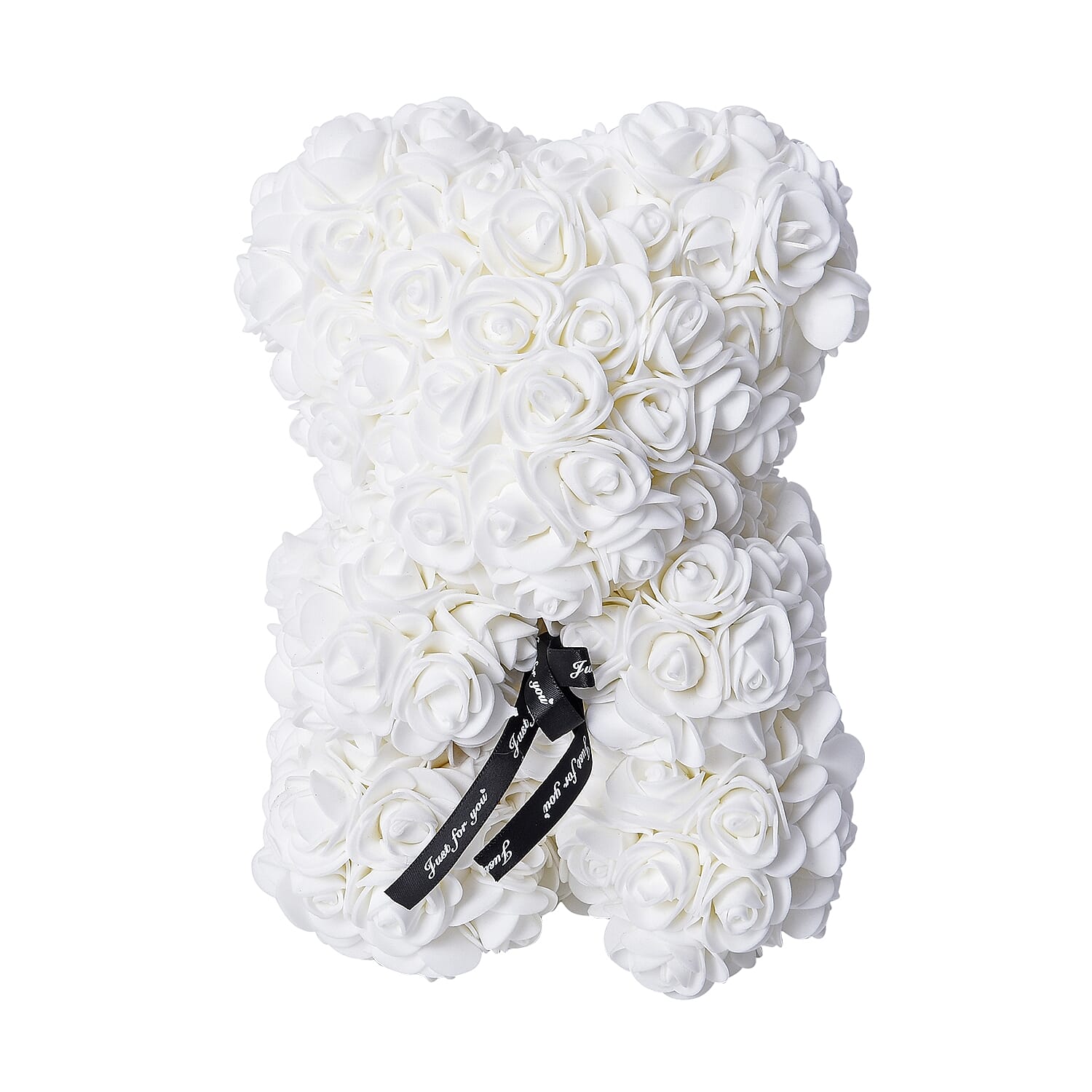 Seasonal Gift Lovely Rose Flower Bear with Bow Tie in White Colour 3480494 0