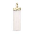 Selenite Blade Pendant in Gold Tone