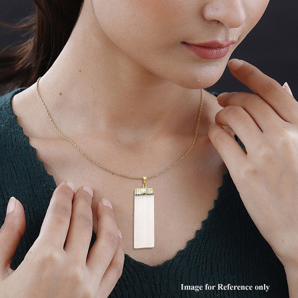 Selenite Blade Pendant in Gold Tone 7509520 1