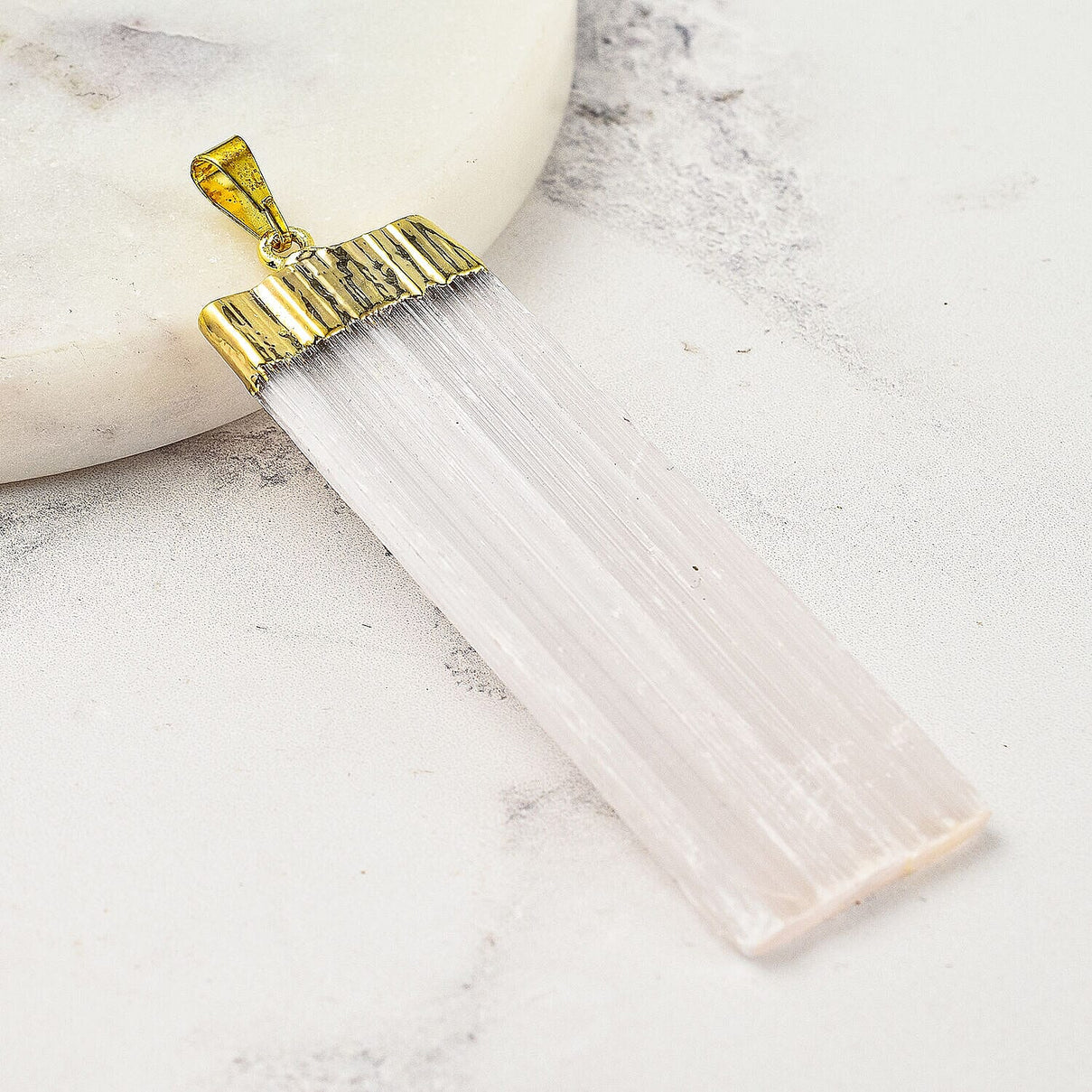 Selenite Blade Pendant in Gold Tone 7509520 2