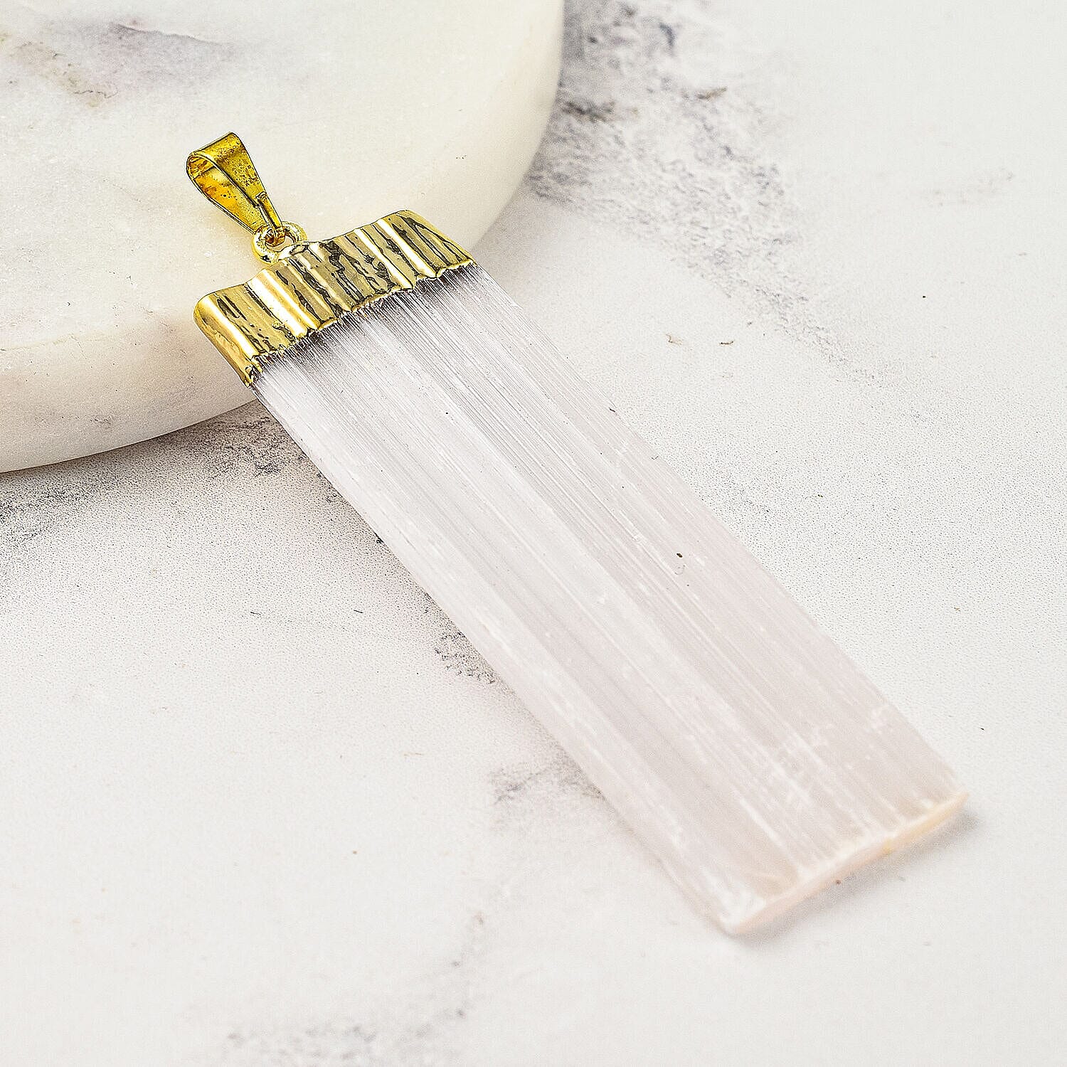 Selenite Blade Pendant in Gold Tone 7509520 2