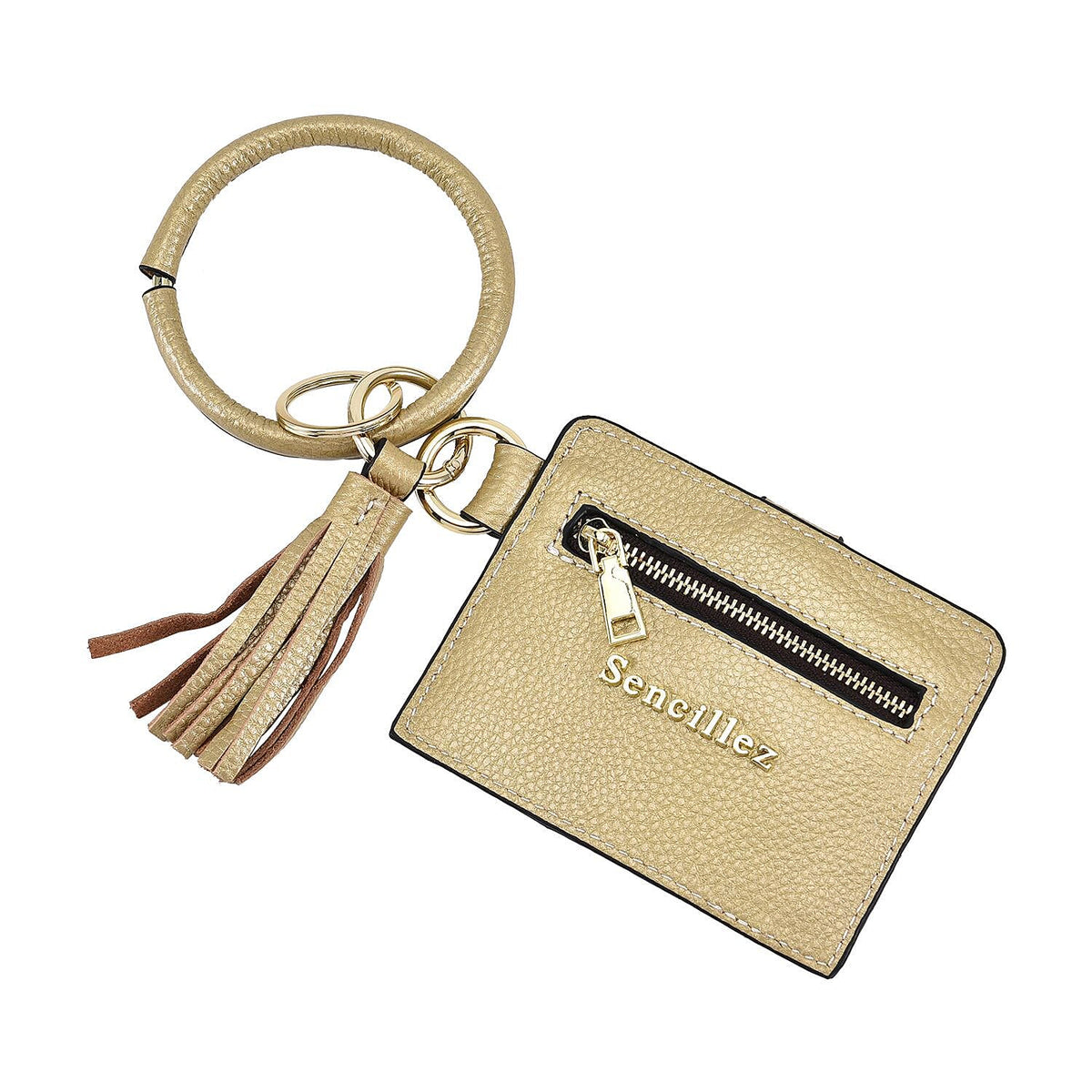Sencillez Genuine Leather Key Chain - Metallic Gold 6019632 0