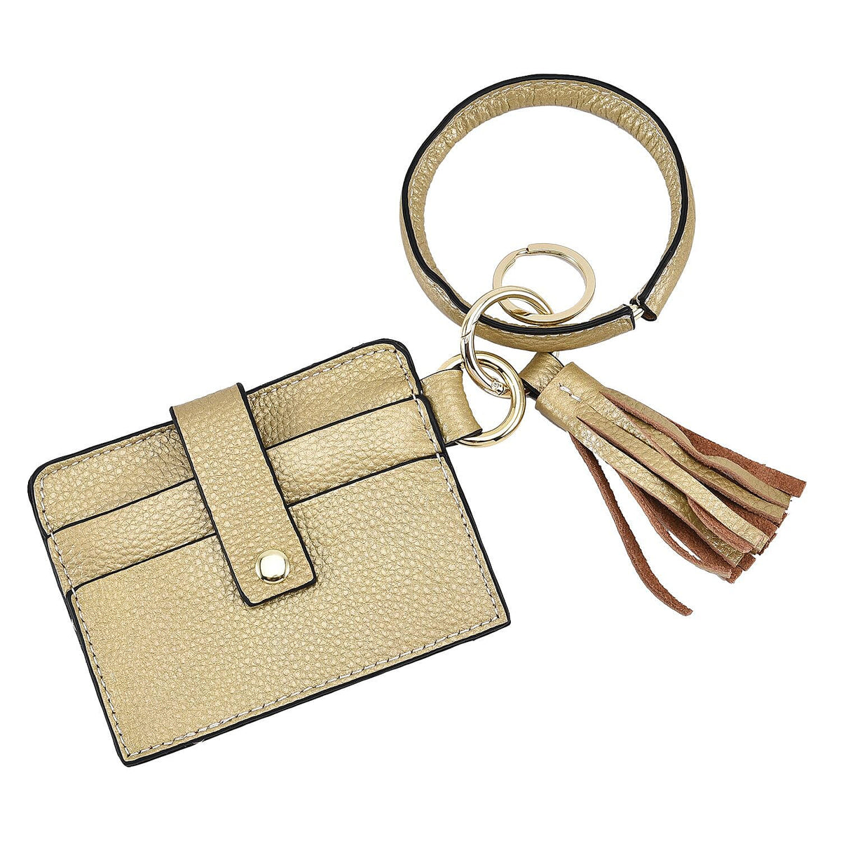 Sencillez Genuine Leather Key Chain - Metallic Gold 6019632 6