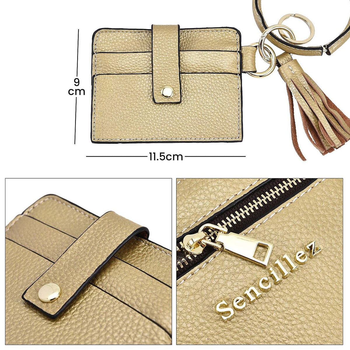 Sencillez Genuine Leather Key Chain - Metallic Gold 6019632 7