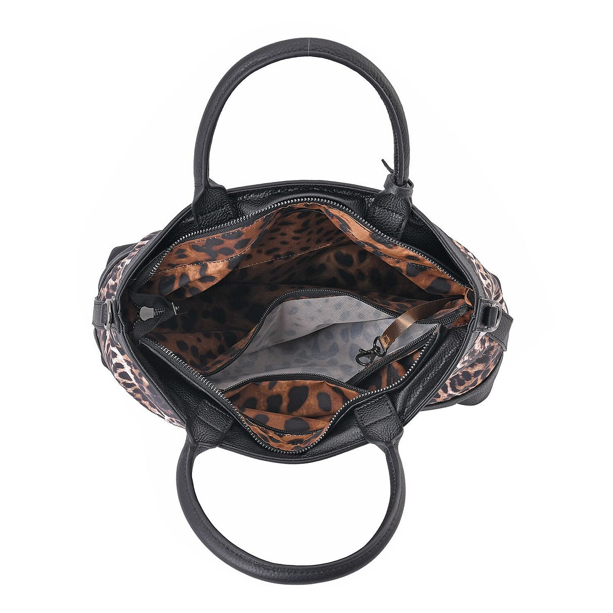 Sencillez Genuine Leather Leopard Convertible Bag with Detachable Long Strap - Beige 7230702 3