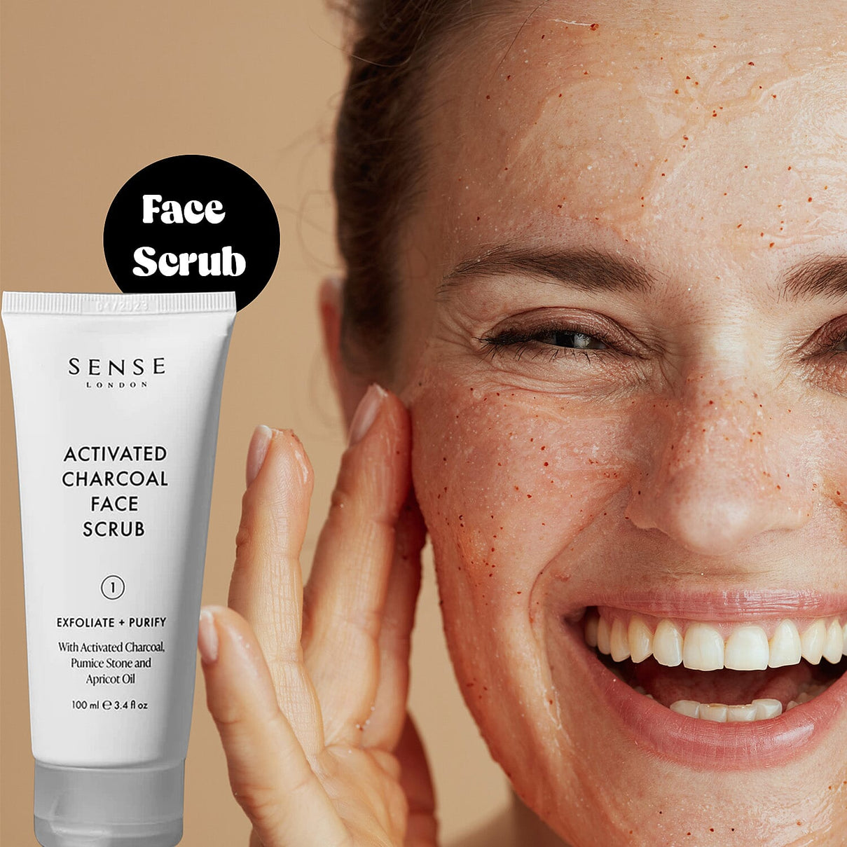 Sense London Activated Charcoal Face Scrub 100ml 7282795 3