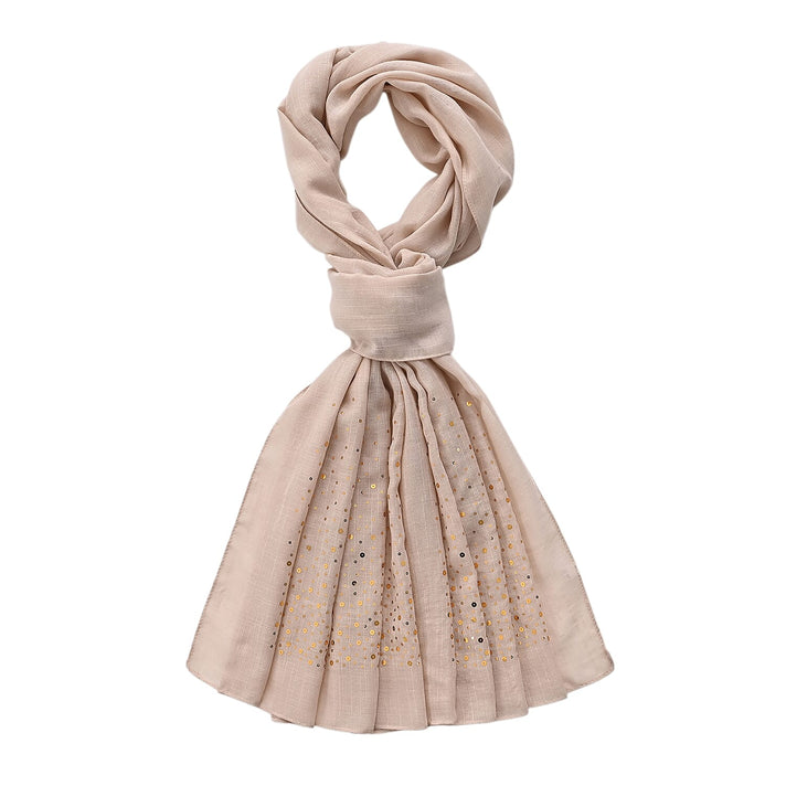 Limited Collection Sparkling Sequin Scarf (One Size, 180 x 70cm) - Beige 8354000 1