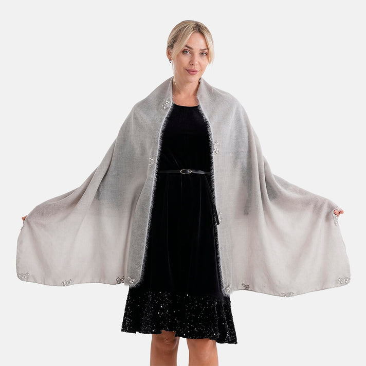 Limited Collection Embelished Season Shawl Shawl (180 x 70 Cm) - Grey 8354220 1