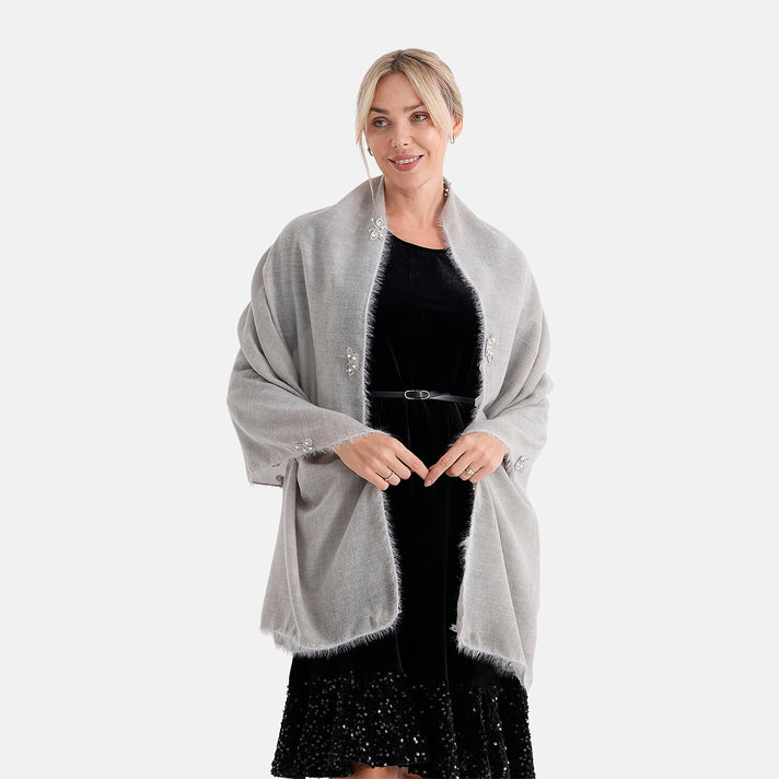 Limited Collection Embelished Season Shawl Shawl (180 x 70 Cm) - Grey 8354220 2
