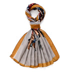 Limited Collection Sparkling Sequin Floral Print Scarf (One Size, 180 x 90 cm) - Khaki