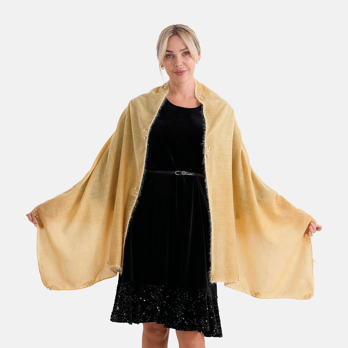 Limited Collection Embellished Season Shawl Shawl (180 x 70 Cm) - Yellow V32520766 0