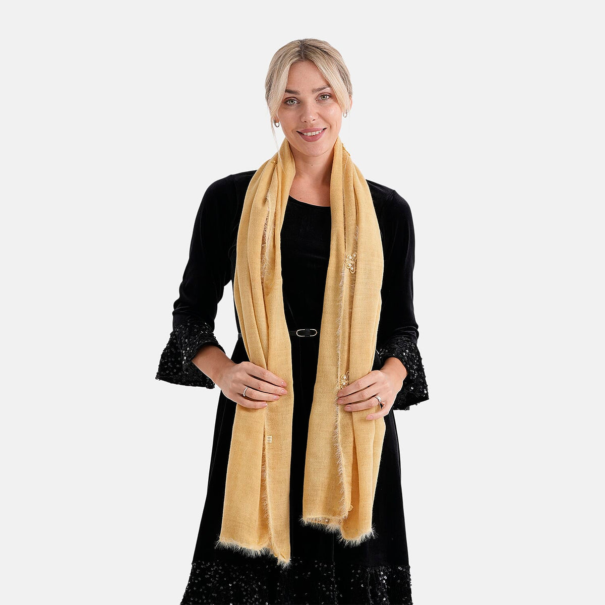 Limited Collection Embellished Season Shawl Shawl (180 x 70 Cm) - Yellow V32520766 2